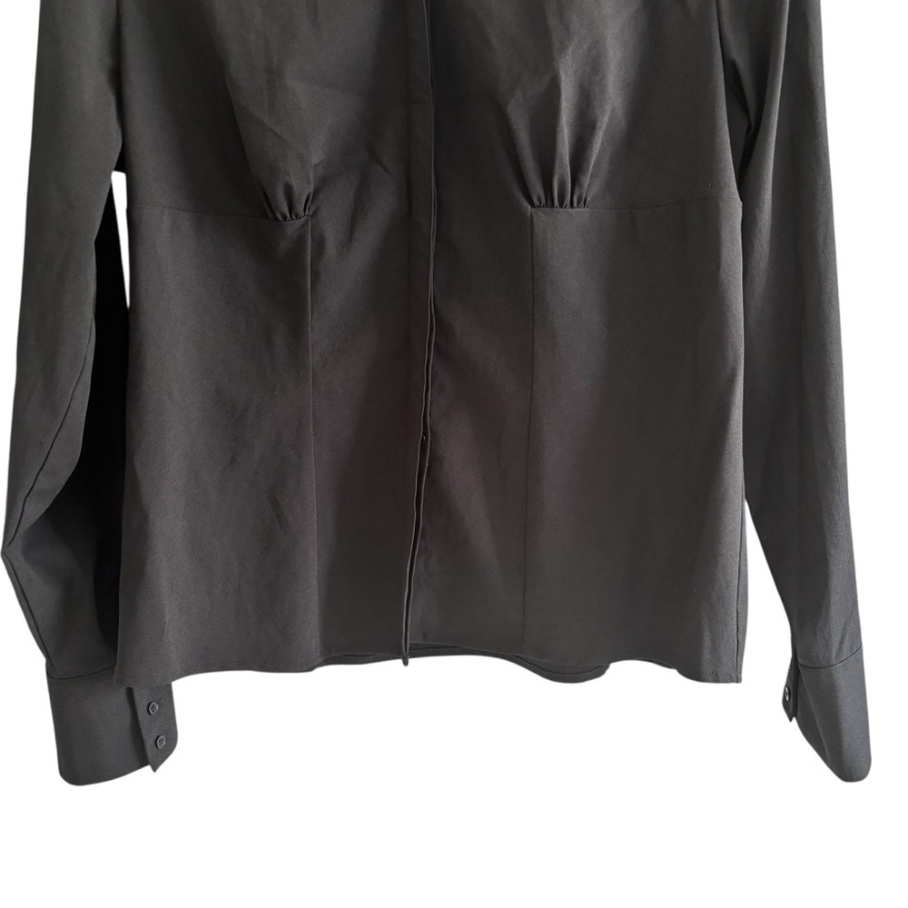 Express Stretch Black Button Up Shirt Size 11/12 Tailored Fit Office Workwear - Picture 4 of 15